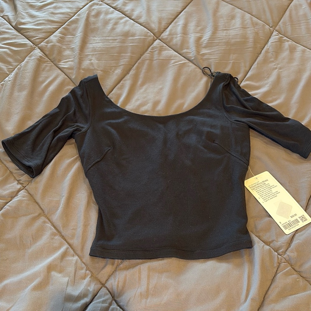 NWT lululemon ribbed micro modal half sleeve tee.